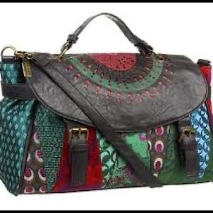Desigual Embroidered Multi Media Shoulder Bag Hand Bag Crossbody Satchel